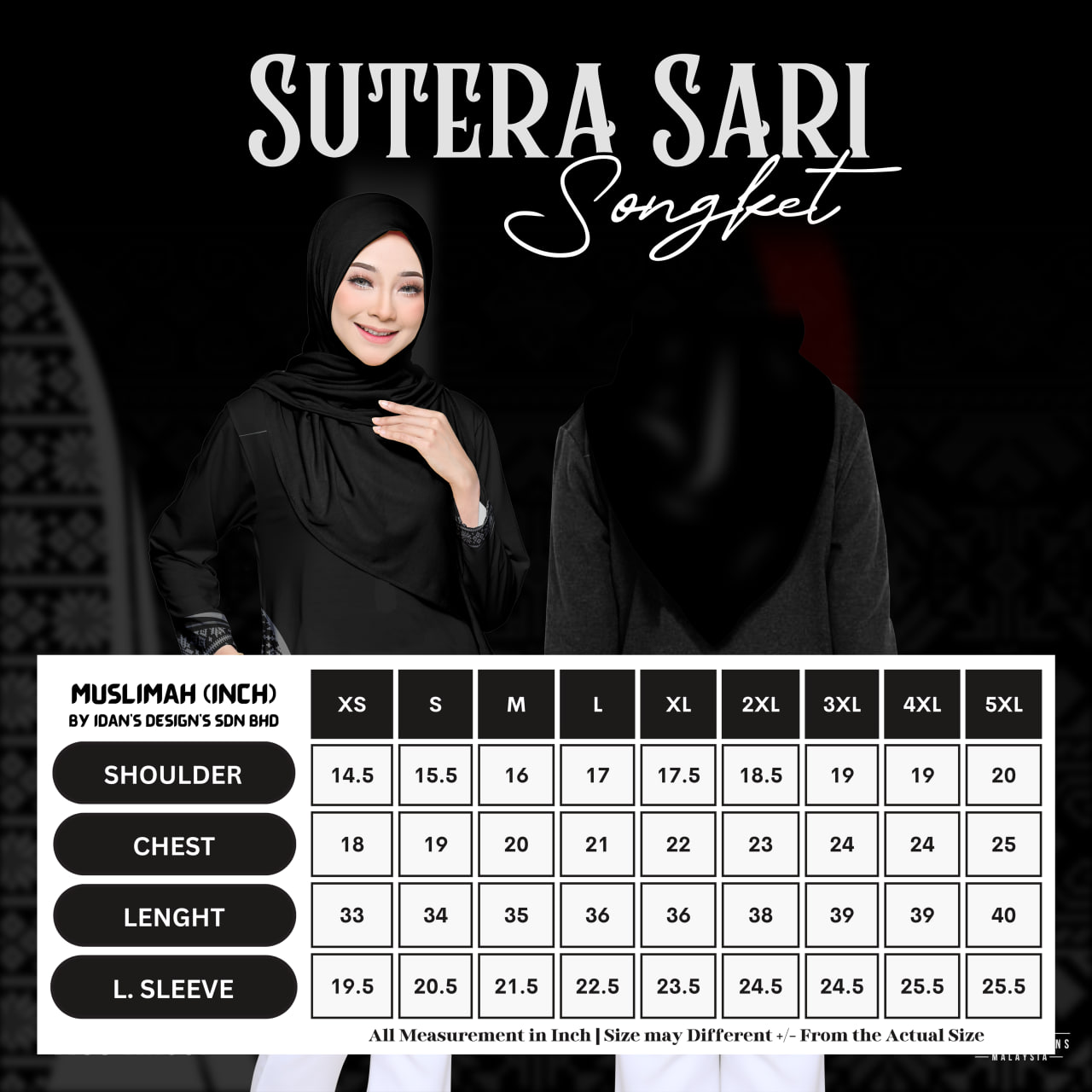 SONGKET SUTERA SARI ONYX BLACK - NR001