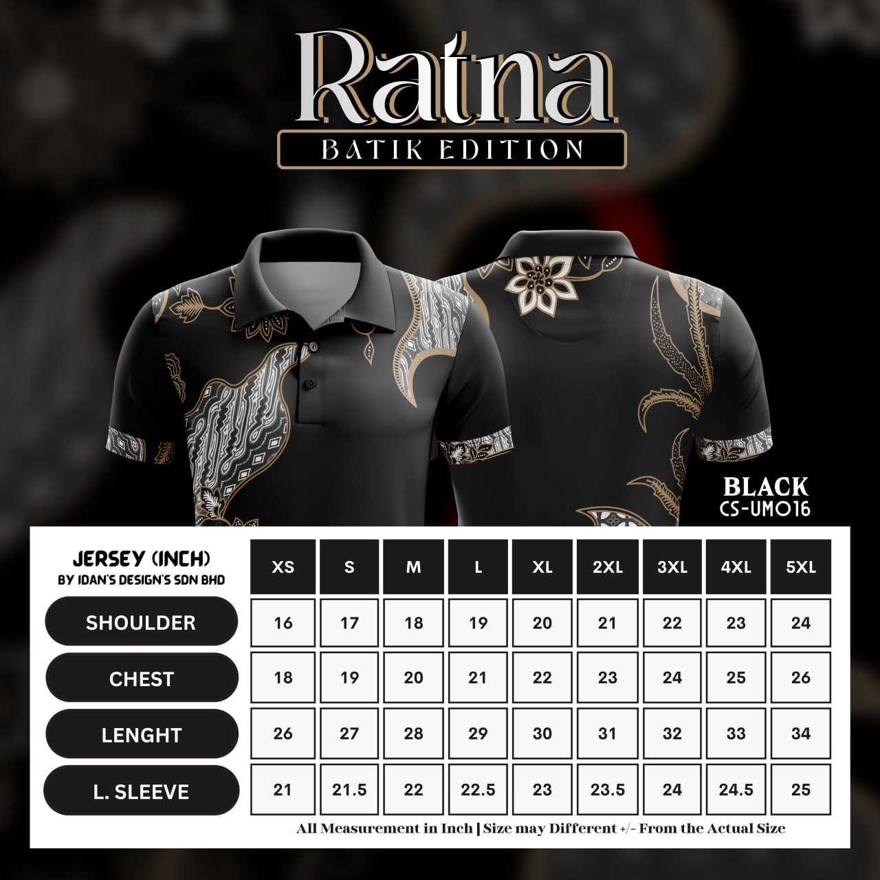BATIK RATNA BLACK - UM016