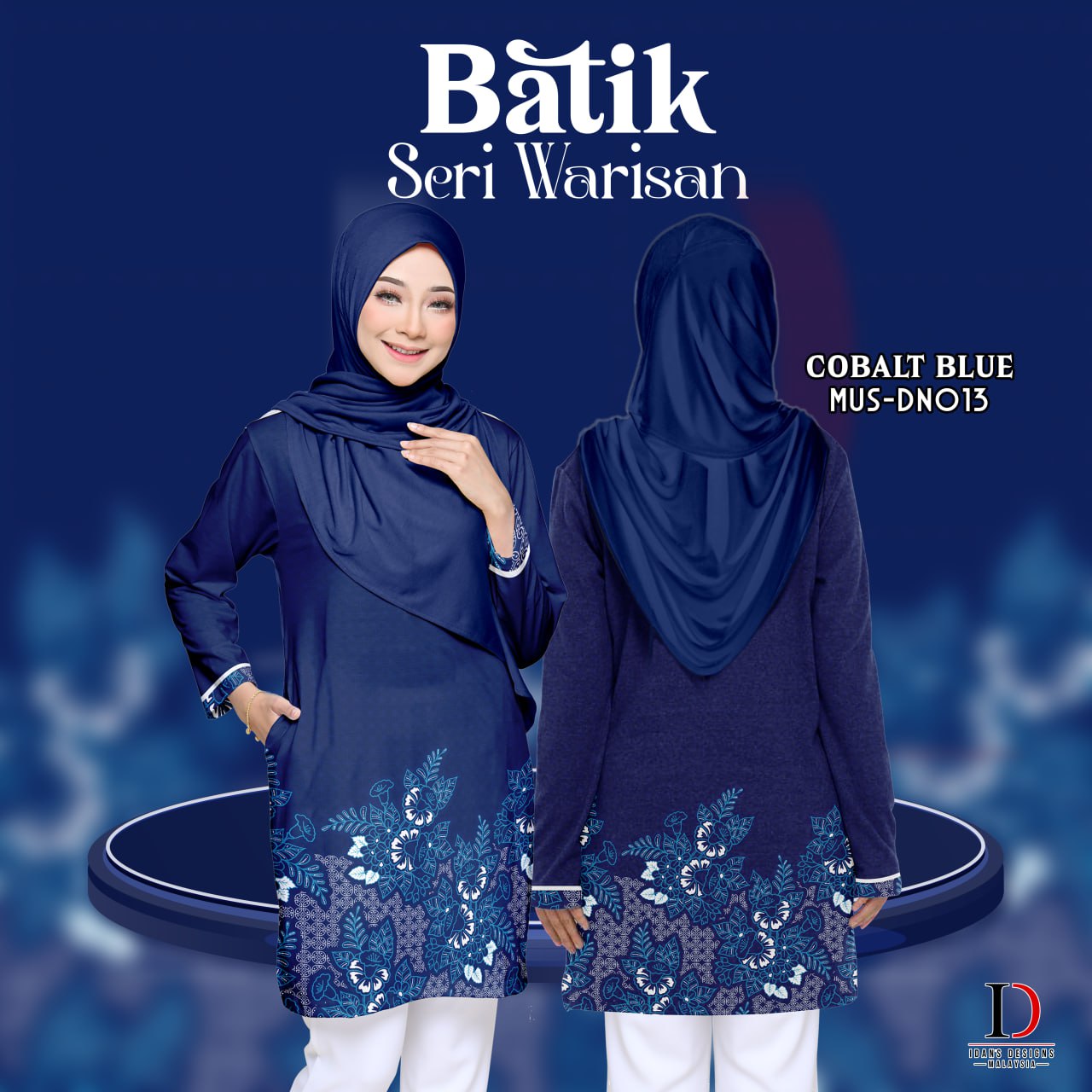 BATIK SERI WARISAN COBALT BLUE - DN013