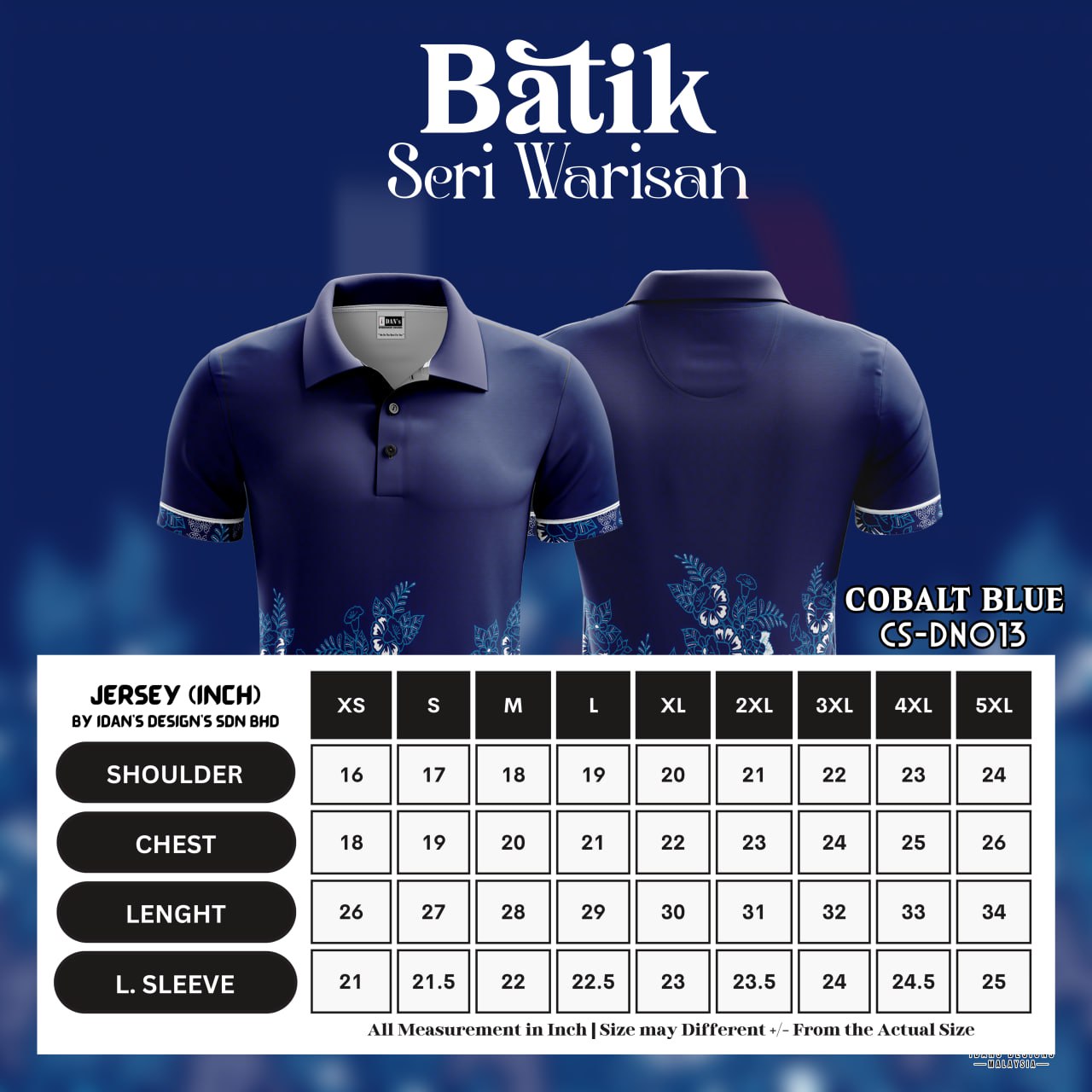 BATIK SERI WARISAN COBALT BLUE - DN013
