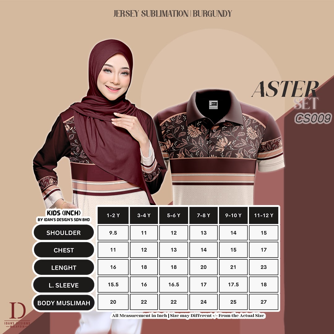 ASTER MU009 KIDS - BURGUNDY