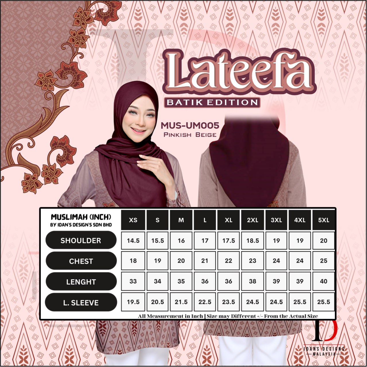 BATIK EDITION LATEEFA PINKISH BEIGE - UM005