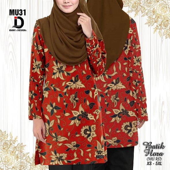BATIK FLORA CHILI RED - MU31