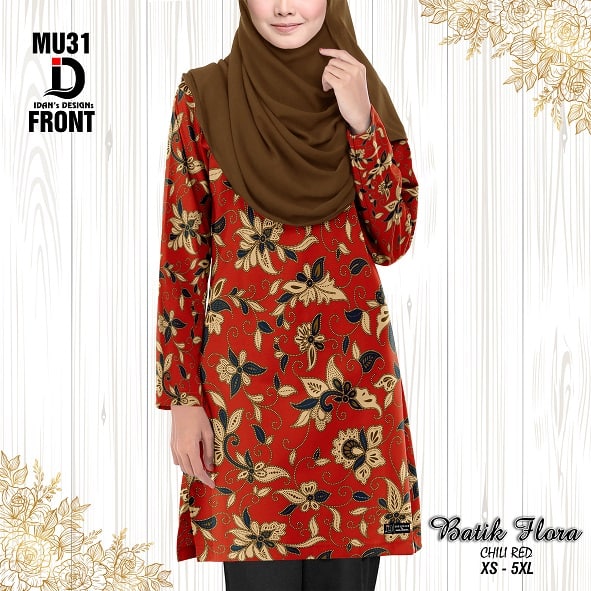 BATIK FLORA CHILI RED (KIIDS) - MU31