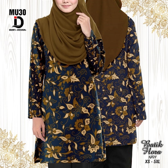 BATIK FLORA NAVY (KIDS) - MU30