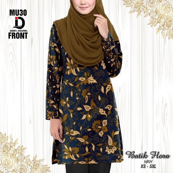 BATIK FLORA NAVY (KIDS) - MU30