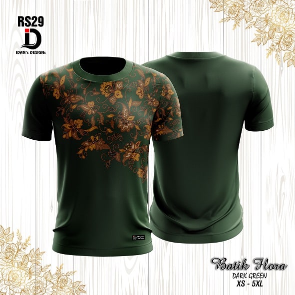 BATIK FLORA DARK GREEN (KIDS) - RS29 / RL29 / CS29