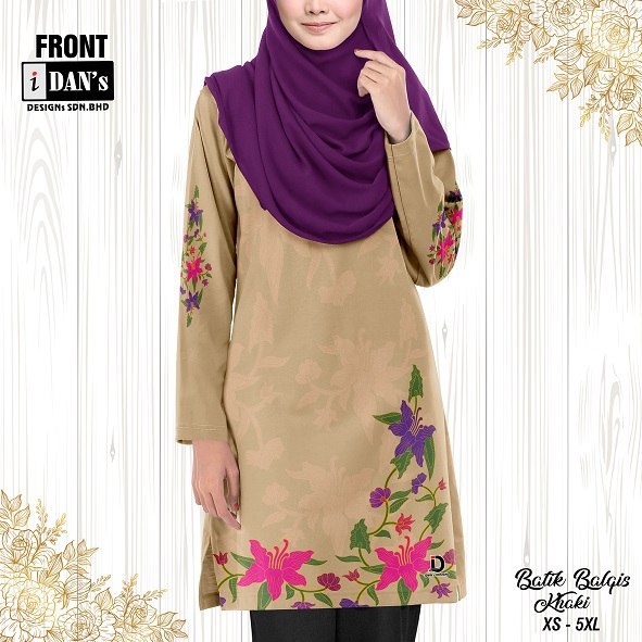BATIK BALQIS (KHAKI) - MU03