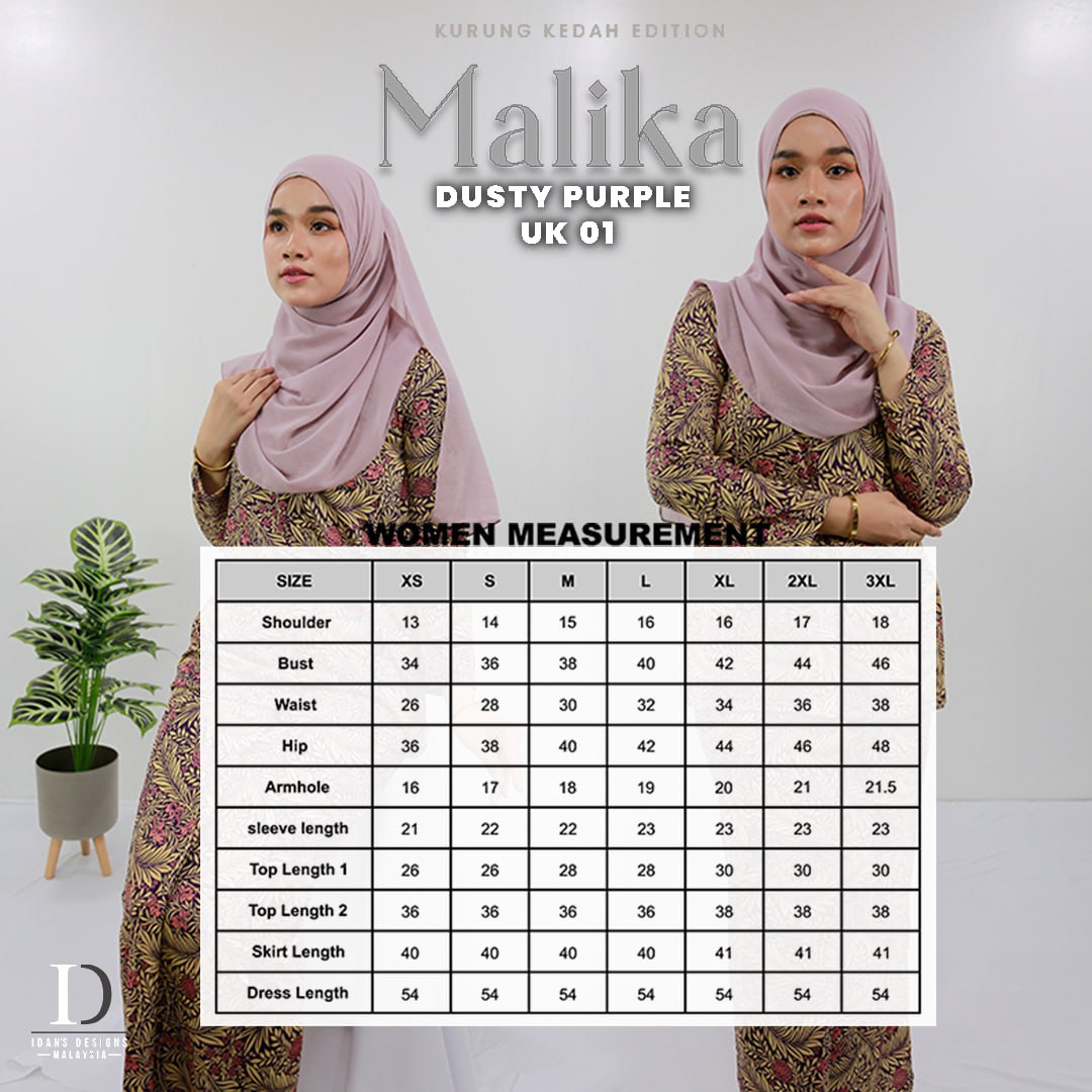 KURUNG KEDAH MALIKA UK01 - DUSTY PURPLE
