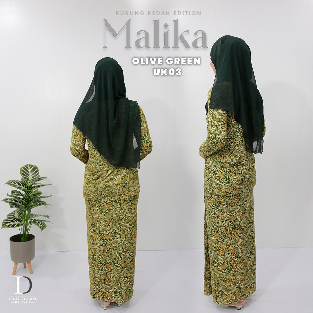 KURUNG KEDAH MALIKA UK03 - OLIVE GREEN